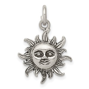 Black Bow Jewelry Sterling Silver 17mm Antiqued Sun Pendant - 1 of 4