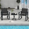 Tangkula 3 Piece Patio Rocking Set 2 Rocking Chairs w/ Tempered Glass Side Table - 2 of 4