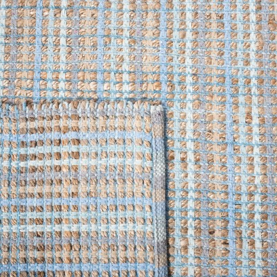 Handwoven Cape Cod Chic 6' Square Gray Cotton Area Rug
