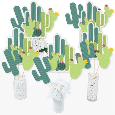 Big Dot of Happiness Prickly Cactus Party - Fiesta Party Centerpiece Sticks - Table Toppers - Set of 15