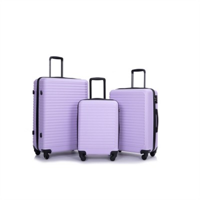BEAFUP 3 Piece Luggage Sets ABS Lightweight Suitcase with Two Hooks, Spinner Wheels, TSA Lock, (20/24/28)
