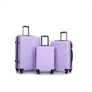 FATMOON 3 Piece Luggage Sets ABS Lightweight Suitcase with Two Hooks, Spinner Wheels, TSA Lock, (20/24/28) - 1 of 4