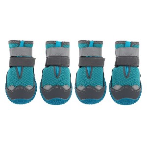 Unique Bargains Pet Footwear Dog Boots Lake Blue 4 Pcs - 1 of 4