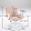 VINGLI Criss Cross Chair with Adjustable Flip-Up Arms,Cross Legged Chair with Wheels, Extra Wide Office Chair,Chenille Velvet - 2 of 4