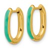Chisel Stainless Steel Polished Yellow IP-plated with Blue Enamel 2.40mm Elongated Hinged Hoop Earrings - 2 of 4
