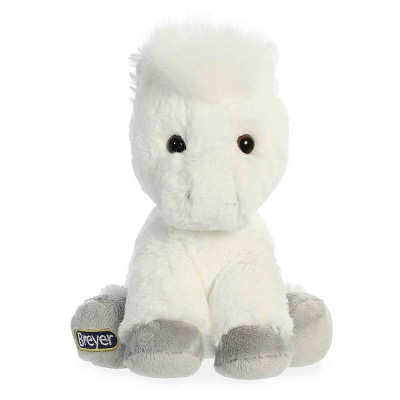 Aurora White Plush Horse with Silver Hooves, 6-inch