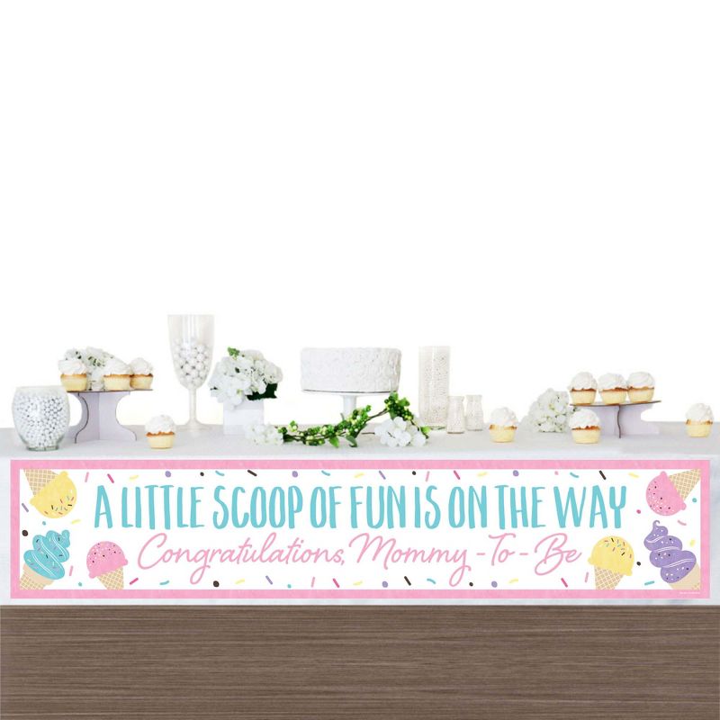 Big Dot of Happiness Scoop Up The Fun - Ice Cream - Sprinkles Baby Shower Party Decorations Party Banner, 3 of 8