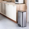 WhizMax Stainless Steel 13 Gallon Kitchen Trash Can, Rectangular Steel Pedal Garbage Can with Lid and Inner Buckets - 2 of 4