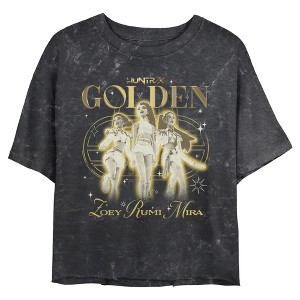 Juniors KPop Demon Hunters Huntrix Golden Trio Cropped T-Shirt - 1 of 4
