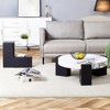 Modern Coffee Tables Set of 2, Coffee Table with Detachable Nightstand, Accent Center Table with Glass Top Side Table for Bedroom Office - 2 of 4