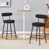 DOMETOUR Ergonomic 35.5 Bar Chairs, Set of 2, Tech Fabric Cushions, Black Metal Legs, Fashionable & Comfortable - 3 of 4