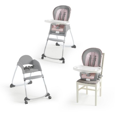 pink and grey high chair