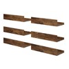 FurnitureR Floating Shelves Set of 6, 15.75 Inch Wide Shelves for Decor Storage, Wall Mounted Wooden Shelves for Living Room, Brown - 4 of 4