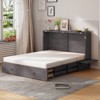 Mjkone Murphy Bed Queen,Cube Cabinet Chest Bed with Charging Station&Storage Space - 3 of 4