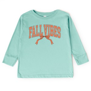 Varsity Fall Vibes Coquette - Youth Long Sleeve Graphic T-Shirt and Toddler Long Sleeve Graphic Tee - 1 of 3