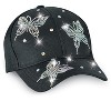Collections Etc Decorative Sparkling Rhinestone Butterfly Baseball Cap - 3 of 4