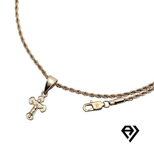 Aria Jeweler  2mm Rope Chain With Cross Pendent - 1 of 4