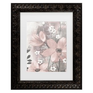 Trademark Fine Art - Silvia Vassileva Floral Symphony Blush Gray Crop I Matted Framed Art - 1 of 4