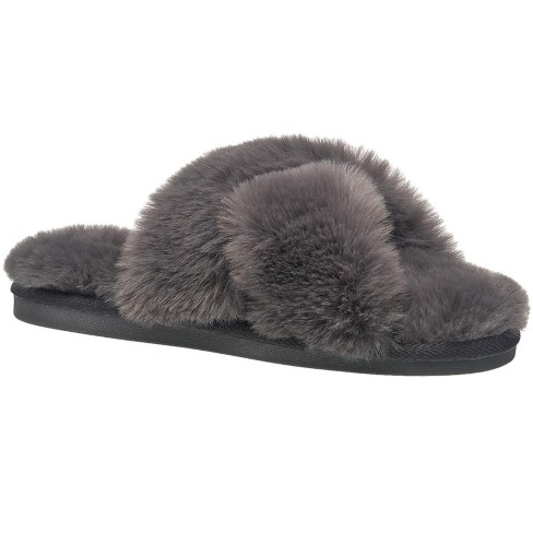 Aeropostale Women's Fuzzy Criss Cross House Slippers With Cushioned ...