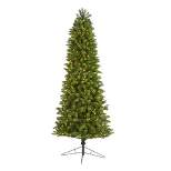 Nearly Natural 8' Pre-Lit LED Slim Virginia Spruce Artificial Christmas Tree Multifunctional Clear Lights