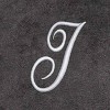 Avanti  Granite with Silver Script Monogram Bath Towel Letter   I - 2 of 3
