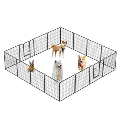 FURNIinspire Pet Crates and Houses Secure Portable Pet Fence, Pet Exercise Pen for Outdoor, for Outdoor Adventures Home Use, Black, 32"*32"*32"
