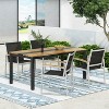 GDFStudio Aubrey Outdoor Aluminum Dining Chairs with Faux Wood Accents - 2 of 4