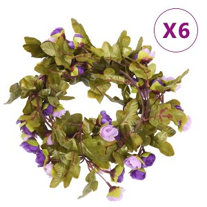 Aghana Digitals 6-Piece Light Purple Artificial Flower Garland, 215cm Silk & PE Romantic Decor for - 1 of 4