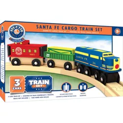 MasterPieces Wood Train Sets - Lionel Santa Fe Cargo 3 Piece Train Set - Officially Licensed Toddler & Kids Toy