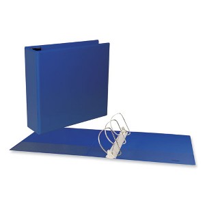 Universal Slant D-Ring View Binder, 3 Rings, 3" Capacity, 11 x 8.5, Navy Blue - 1 of 4