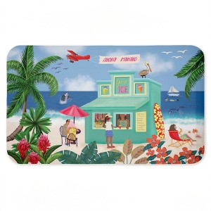 Stupell Industries Aloha Island Beach Scene Printed Anti-Fatigue Floor Mat, design by Darlene Seale, 30"x18" - 1 of 4
