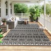 Outsunny Outdoor Patio Rug, Large Camping Carpet with Carrying Bag, Waterproof Plastic Straw, Reversible, Geometric Wall - 3 of 4