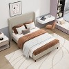 KTMBDW Upholstered Platform Bed Frame, 51" High Headboard Carmen Wingback Bed, Fully Upholstered Mattress Foundation, No Box Spring Needed, Beige - 3 of 4