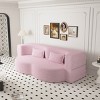 78" Convertible 2 Seater Sofa Bed Couch Twin Bed Sleeper Sofa With 2 Pillows Teddy Fabric Foam-Filled Floor Sofa Couch-Cuddlewood - 2 of 4