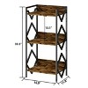 TOBILI Bookshelf,3 Tier Industrial Bookcase,Metal Small Bookcase for Living Room,Bedroom and Home Office(Rustic Brown&All Ages) - 2 of 4