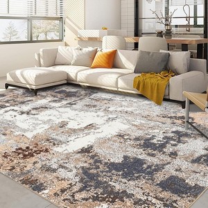 Washable Modern Abstract Non-Slip Rug, Soft Low Pile for Living Room, Entryway, Bedroom Accent - 1 of 4