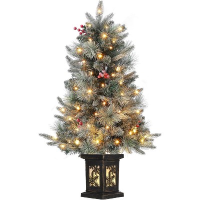 8-Mode LED Snowflake Christmas Tree - Battery Operated Mini Tree with Retro Bell Base for Home, Office, Indoor & Outdoor Decor