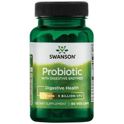 Swanson Probiotic with Digestive Enzymes 5 Billion Cfu Veggie Capsule 60ct.