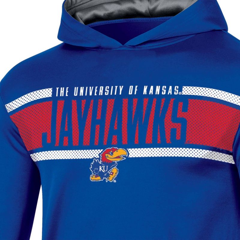 NCAA Kansas Jayhawks Boys&#39; Poly Hooded Sweatshirt, 3 of 4