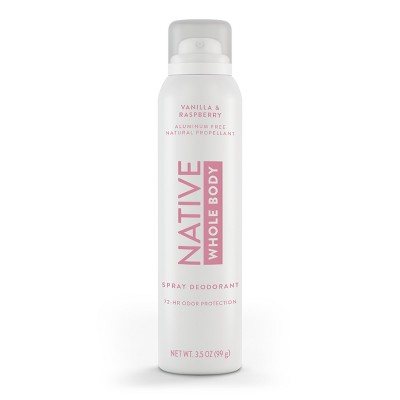 Native Whole Body Deodorant Spray - Vanilla & Raspberry - 3.5oz