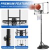 TopComfy Youth Portable Basketball Hoop 7.5-9.2ft Adjustable Height Backboard with Wheels for Indoor Outdoor Family Fun, Black, 33.07"*24.61"*7.09" - 3 of 4