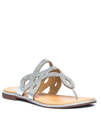 Gc Shoes Kiara Silver 7.5 Embellished Comfort Slide Wedge Sandals : Target