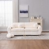TiramisuBest Modern 84" White Corduroy Sectional Sofa Couch, Upholstered Loveseat for Living Room, Apartment, Bedroom, and Home Office - 3 of 4