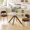 Mid-Century Dining Table for 4-6 Person,47" Round Wooden Dining Tabletop and Metal Frame for Kitchen,Dining Room,Living Room - 3 of 4