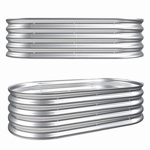 VisioGear 2Pcs Raised Garden Bed Kit, Planter Raised Garden Beds for Outdoor for Vegetables, Flowers &Herbs, Silver, 46.65"*24.6"*12" - 1 of 4