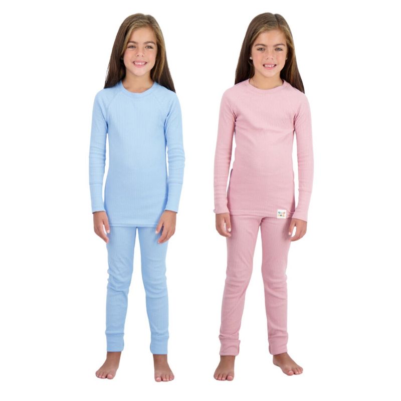 Sleep On It 100% Organic Cotton Rib Knit Snug-Fit 4-Piece and 6-Piece Pajama Sets for Boys & Girls, 3 of 11