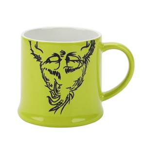 The Grinch Upside-Down Character 16 Oz Wax Resistant Green Ceramic Mug - 1 of 4