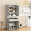 ORRD Modern Kitchen Pantry Cabinet, 72" Freestanding Cupboard with Adjustable Shelves & Drawer, Grey Storage for Kitchen, Dining Room - 3 of 4