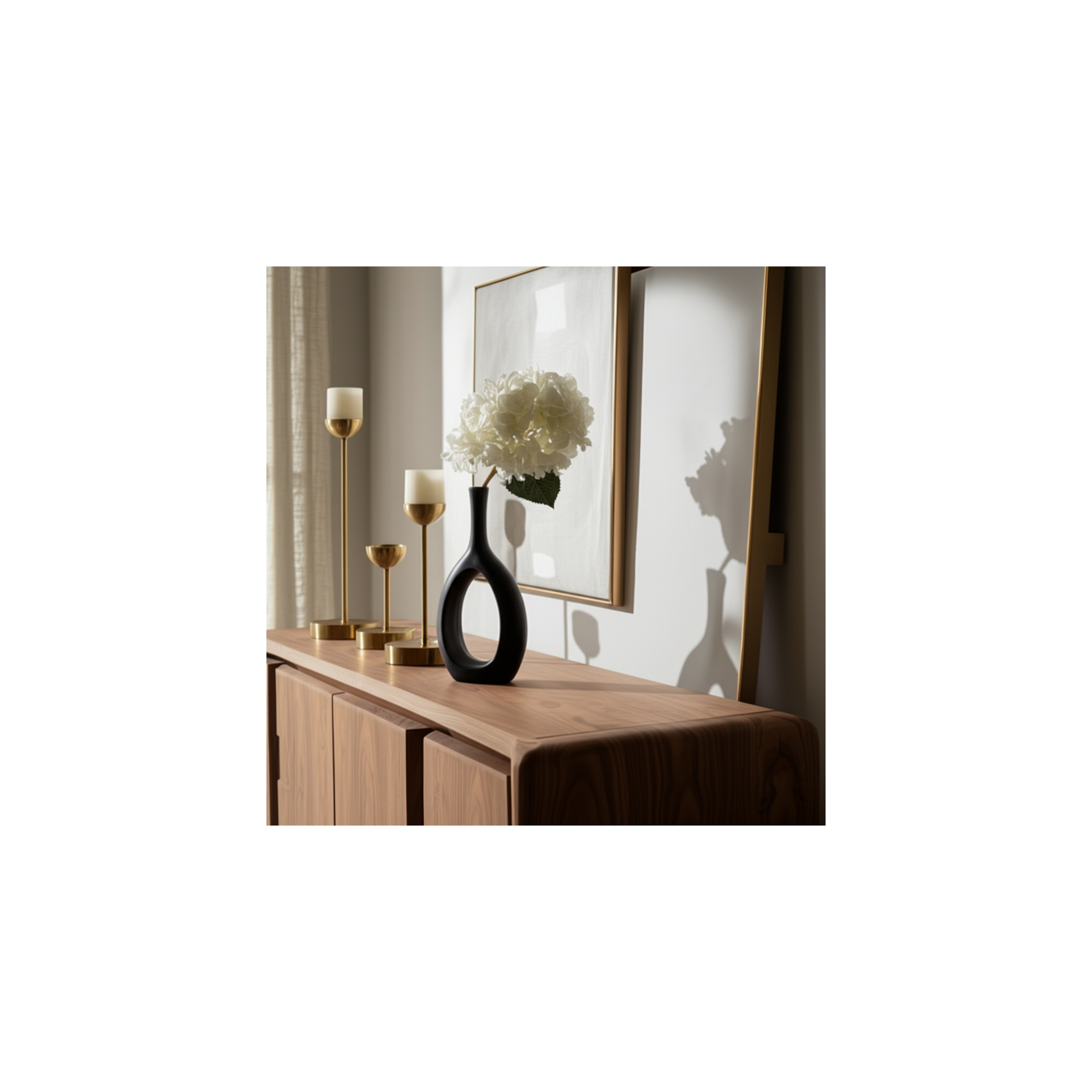 Sagebrook Home 12" Ceramic Cut-Out Vase - Decorative Black Circle Vase For Flower Display - Contemporary Black Table Accent for Home or Office Decor