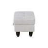 DOMETOUR Light Gray Fluffy Fabric Storage Ottoman for Living Room or Bedroom - 3 of 4